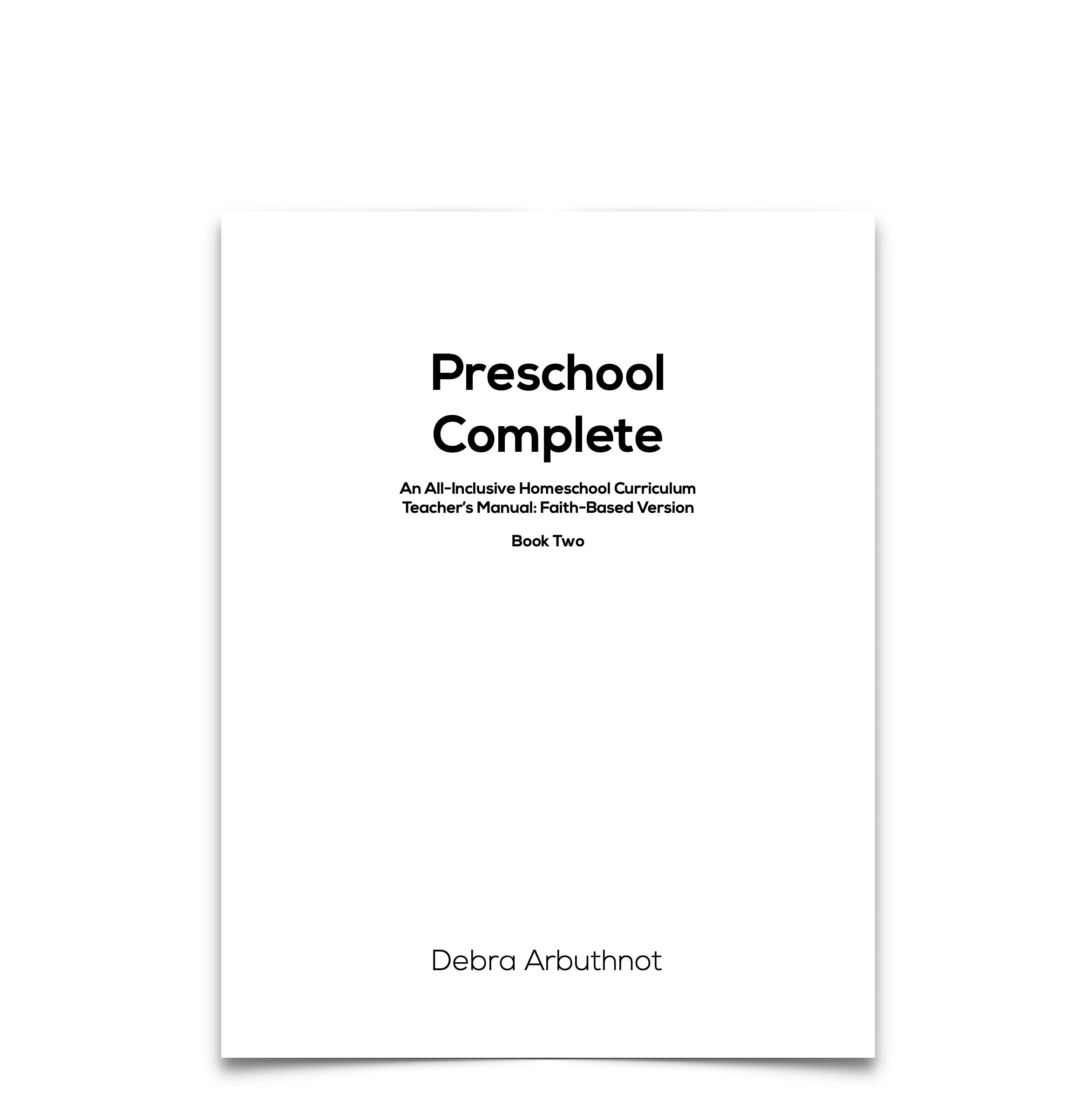 Preschool Complete Student Workbook Pages: Book Two